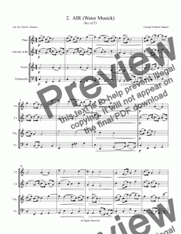 page one of AIR from Water Music (key of C)