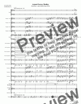 page one of Armed Forces Medley 5444 Perc. with SATB Choir 2014