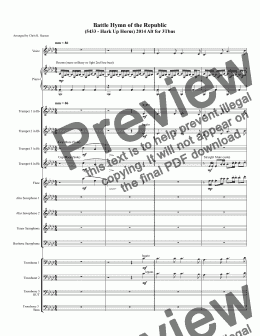 page one of Battle Hymn of the Republic (5433 - Hark Up Horns) 2014 Alt for 3Tbns