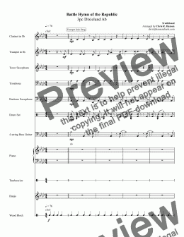 page one of Battle Hymn of the Republic 3pc Dixieland Ab