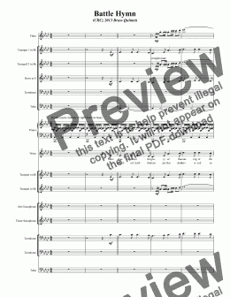 page one of Battle Hymn (CRCz 2013 Brass Quintet)