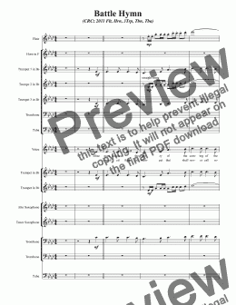 page one of Battle Hymn (CRCz 2011 Flt, Hrn, 3Trp, Tbn, Tba)