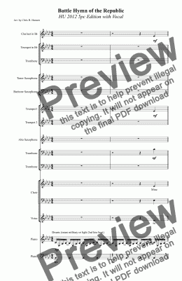 page one of Battle Hymn of the Republic HU 2012 5pc Edition with Vocal