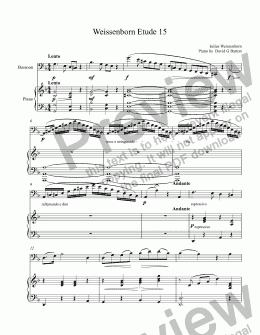 page one of Weissenborn Etude 15 for Bassoon & Piano