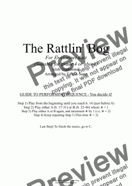 page one of The Rattlin’ Bog (for Eb-clarinet duet, suitable for grade 4 or above) (152ECDU03)