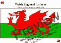 page one of Welsh National Anthem for Wind Quintet (hen Wlad fy Nhadau-Land of my fathers)