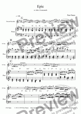 page one of Epic (Recorder or Flute)