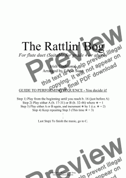 page one of The Rattlin’ Bog (for flute duet, suitable for grade 4 or above) (152FLDU03)