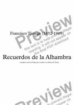 page one of Recuerdos de la Alhambra