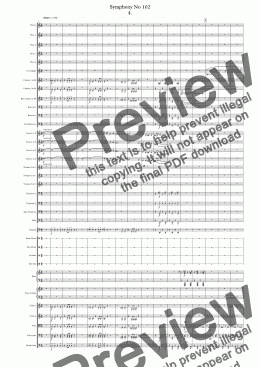 page one of Symphony No 102 4th movt.