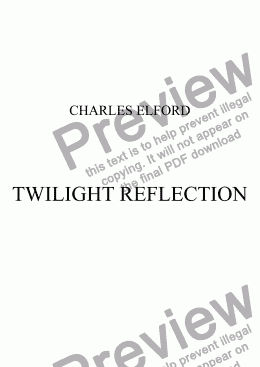 page one of TWILIGHT REFLECTION