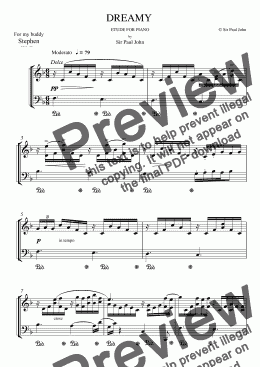 page one of ’DREAMY’ Piano Etude
