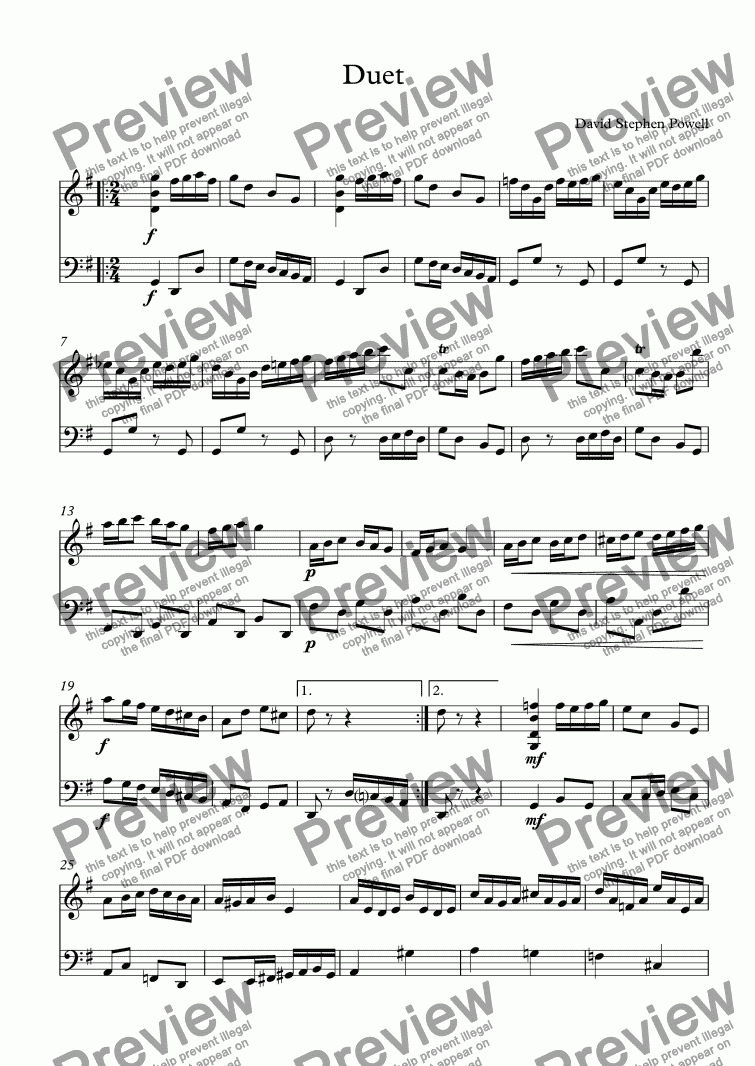 page one of Duet
