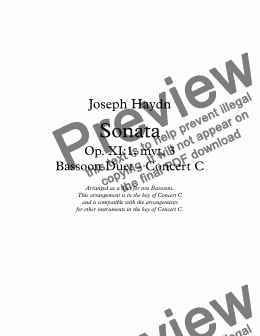 page one of Haydn - Sonata Op. XI:1, mvt. 3 - Bassoon Duet - Concert C