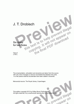 page one of Drobisch Six duets for two flutes Op. 2