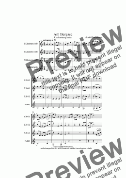page one of Am Bergsee  Klar-Quartett