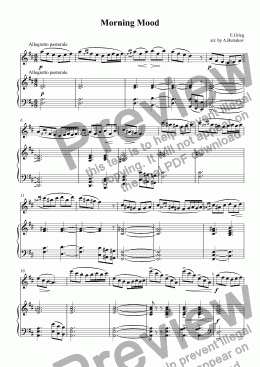 page one of Morning Mood (flute)