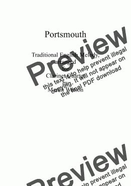 page one of Portsmouth for Clarinet Quartet