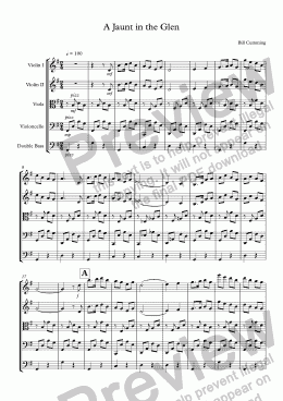 page one of "A Jaunt in the Glen' for string orchestra