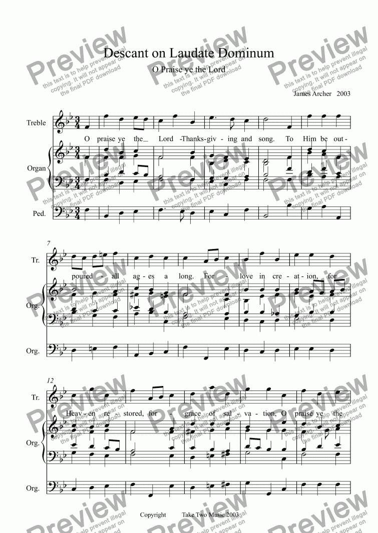 page one of Laudate Dominum