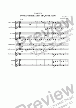page one of Canzona From Funeral Music of Queen Mary[Purcell]