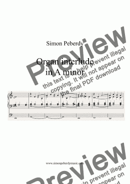 page one of Organ Interlude in A minor