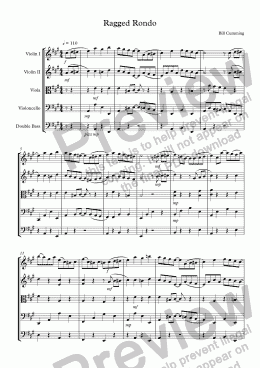 page one of "Ragged Rondo" for string orchestra
