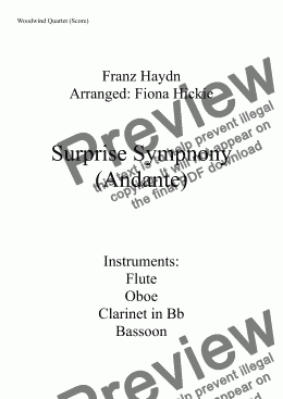 page one of Surprise Symphony: Andante