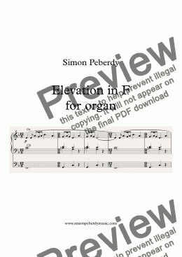 page one of Organ Elevation in F