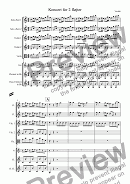page one of Koncert for 2 fløjter