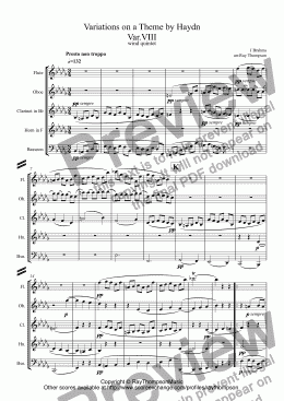 page one of Brahms:Variations on a Theme by Haydn Var.VIII arr.wind quintet