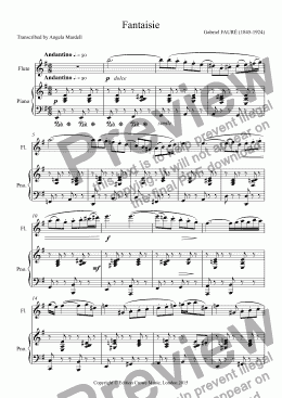 page one of Fauré Fantaisie