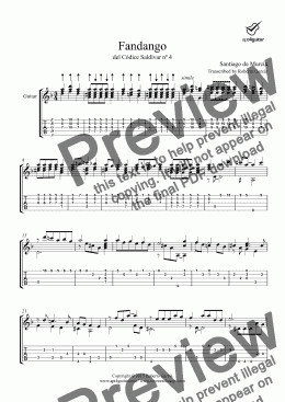 page one of Fandango for solo guitar