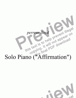 page one of PIANO SOLO 2013 ("Affirmation")