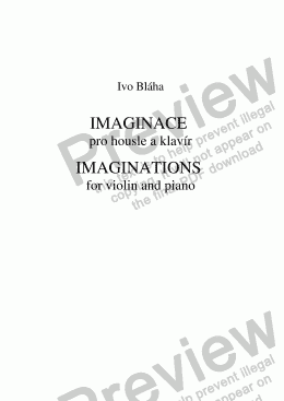page one of IMAGINATIONS for Violin & Piano