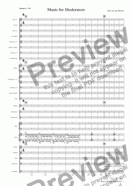 page one of Music for Moderators (orchestra)