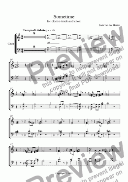 page one of Sometime (sketch for choir SATB and electro track)