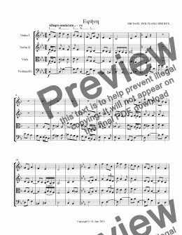 page one of Ειρήνη Irini - Version for String Quartet