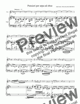 page one of Pensieri per arpa ed oboe