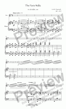 page one of Chaminade Paris Waltz for flute & piano
