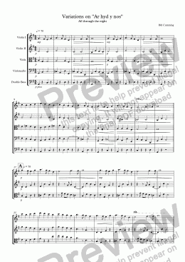 page one of Variations on "Ar hyd y nos" for string orchestra