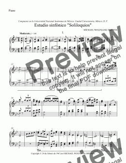 page one of Estudio sinfónico "Soliloquios" - Reducción al piano