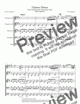 page one of Chinese Dance (Nutcracker Suite): Brass Quintet