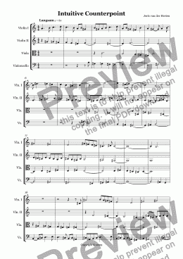 page one of Intuitive Counterpoint (juvenilia, string quartet)