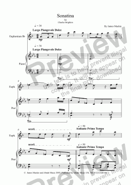 page one of Sonatina for Euphonium