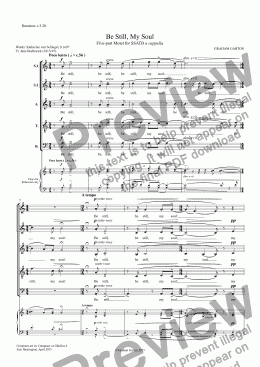 page one of MOTET - ’BE STILL, MY SOUL’ -  5-part SSATB Choir a cappella