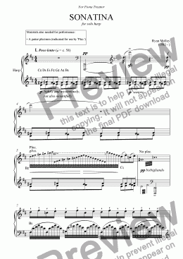 page one of Harp Sonatina