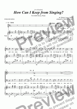 page one of How Can I Keep from Singing?