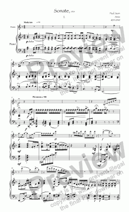 page one of Sonate, 1924 for flute & pno