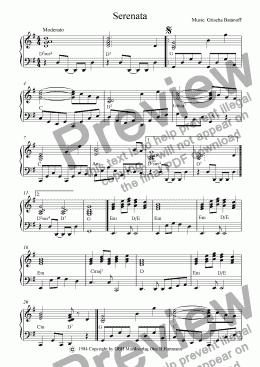 page one of Serenata